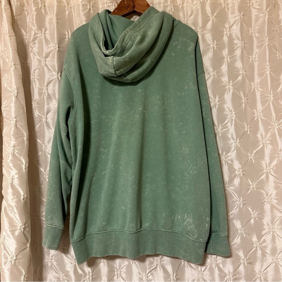 Nike Washed Fleece Hoodie Sweatshirt Jade Green Bleach - Picture 9 of 14
